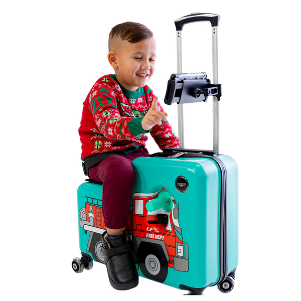 22 Inch Kid's Ride on Suitcase Children Trolley Spinner Luggage  Carry-On Luggage